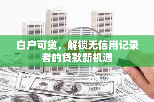 渭南白户可贷，解锁无信用记录者的贷款新机遇